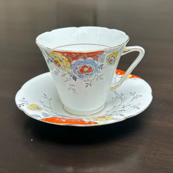 Grafton bone china teacup and saucer set